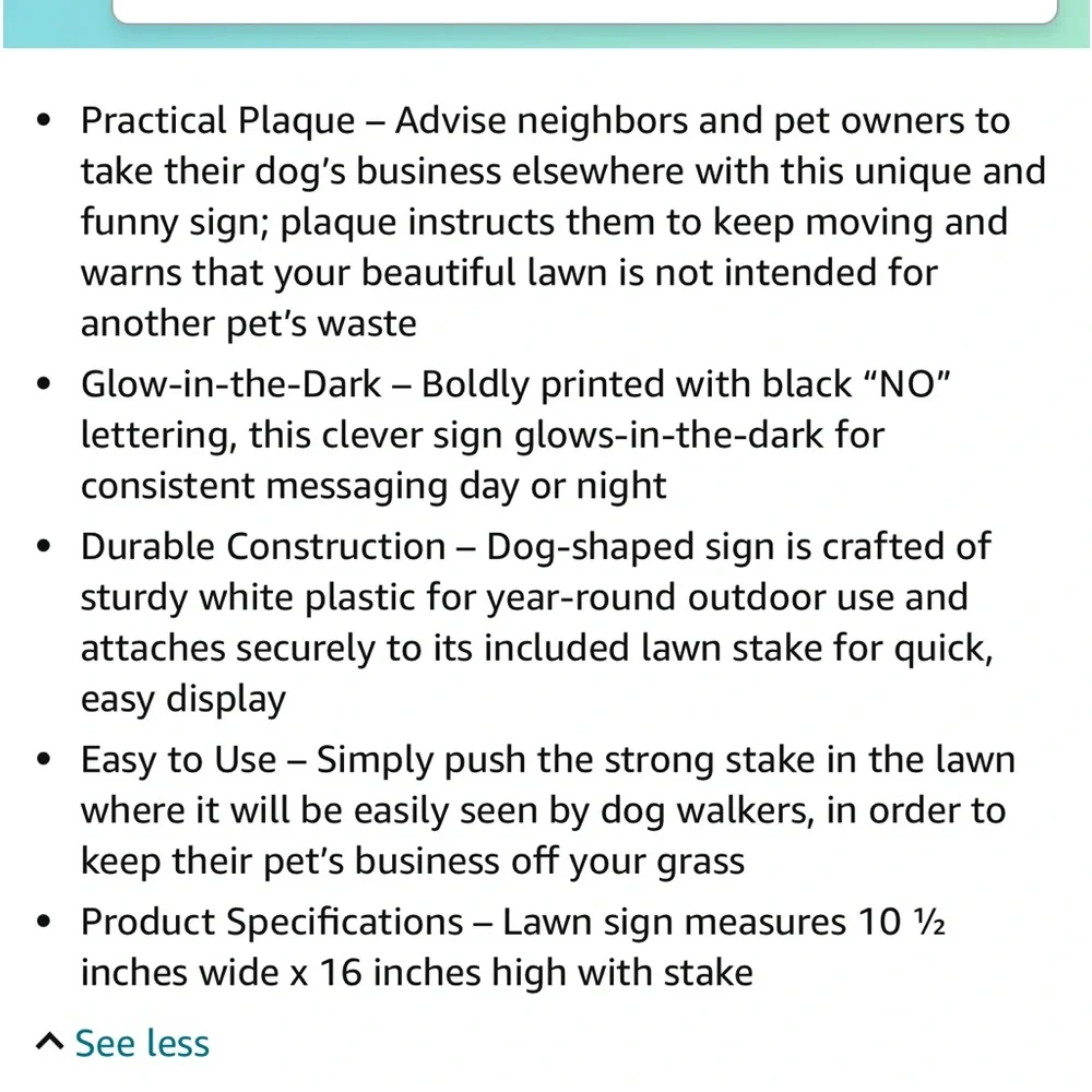 Fox Valley Trader’s “No Waste Dog Sign”-Glow-in-the-dark Lawn Stake 10.5x 16”H